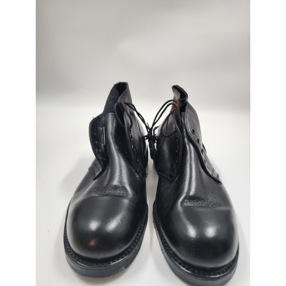 Vintage Black Leather Military Combat Boots Biltrite Sole Vulcan Heel Mens